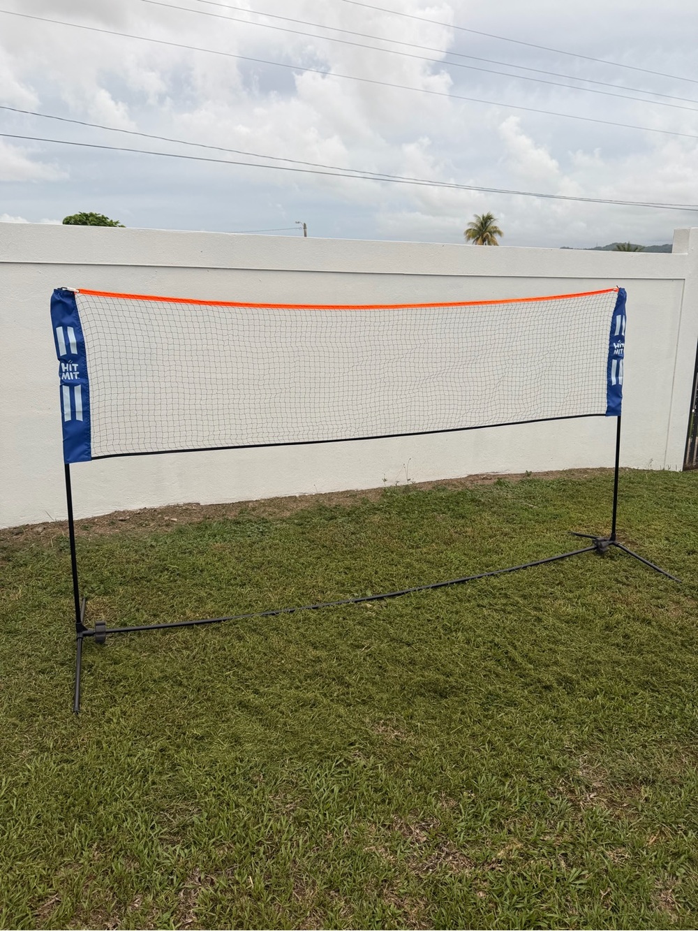 Portable Badminton/Volleyball Net - Blue/Orange